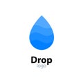 Water drop vector icon logo. Flat water rain liquid icon sign symbol isolated Royalty Free Stock Photo