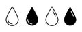 Water drop. Vector isolated icons. Abstract splash liquid shape. Vector water drop icons isolated collection Royalty Free Stock Photo