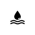 Water Drop and Waves, Raindrop Flat Vector Icon Royalty Free Stock Photo