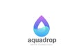 Water droplet abstract Logo design vector template. Natural Mineral Aqua Waterdrop Cosmetics SPA Logotype. Drop wave icon