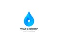 Water Droplet Drop Logo design vector template. Natural Mineral Aqua Drink Oil Liquid Energy Logotype concept icon Royalty Free Stock Photo