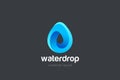 Water Droplet Drop Logo design vector template. Natural Mineral Aqua Drink Oil Liquid Energy Logotype concept icon Royalty Free Stock Photo