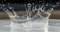 Water Droplet Forming Beautiful Crown Shape Splashing Into Liquid Surface Royalty Free Stock Photo