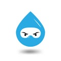 Water droplet head ninja logo template. water and ninja logo element