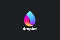 Water Droplet Logo Abstract Drop Vector Template Infinite Loop Ribbon Design