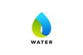 Water Droplet Logo Design Abstract Drop Vector Template. Eco Drink Green Energy Logotype Concept Icon