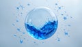 Water Droplet with Molecules Liquid Inside for Science or Product Display Royalty Free Stock Photo