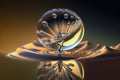 a water droplet with a reflection of a person on it. generative ai Royalty Free Stock Photo