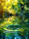 Water Droplet Ripple green drops background Royalty Free Stock Photo