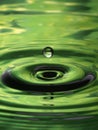 Water Droplet Ripple Pattern green single drop Royalty Free Stock Photo