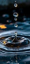 Water Droplet and Ripples Close-up