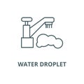 Water droplet,tap,washing vector line icon, linear concept, outline sign, symbol Royalty Free Stock Photo