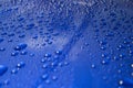 Water Droplets on Blue Car Hood Royalty Free Stock Photo