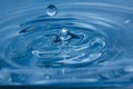 Water droplets, Blue water drops splashes. Royalty Free Stock Photo