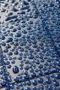 Water droplets on Blue Plate Royalty Free Stock Photo