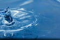 Water droplets, Blue water drops splashes. Royalty Free Stock Photo