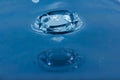 Water droplets, Blue water drops splashes. Royalty Free Stock Photo