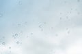 Water droplets on car glass after car wash. Royalty Free Stock Photo