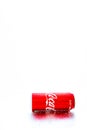 Water droplets on classic Coca-Cola can in Bucharest, Romania, 2021 Royalty Free Stock Photo