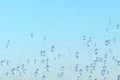 Water droplets condensation drops overlay refreshing blue background Royalty Free Stock Photo