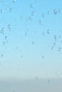 Water droplets condensation drops overlay refreshing blue background Royalty Free Stock Photo