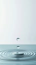 Water droplets create abstract ripples on serene surface, radiating outward in soft patterns, evoking tranquility and calmness Royalty Free Stock Photo