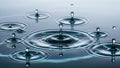Image captures the ephemeral moment of water drops colliding with the Royalty Free Stock Photo
