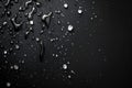 Water droplets falling on black background, water drops, white dots falling down, grainy texture, top view, seamless pattern, Royalty Free Stock Photo