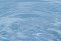Water droplets falling into clear blue water Royalty Free Stock Photo