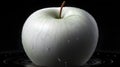 Water droplets on a fresh green apple, isolated on black background Royalty Free Stock Photo