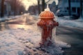 water droplets frozen in action near hydrant Royalty Free Stock Photo
