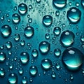 water droplets on a glossy blue surface Royalty Free Stock Photo