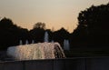 Water Droplets Highlighted in the Setting Sun at Longwood Gardens Royalty Free Stock Photo