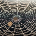 And water droplets highlights the web s delicate structure showcasing the Royalty Free Stock Photo