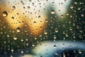 Ecological impact: trapped water droplets on window Royalty Free Stock Photo