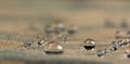 Water droplets on moisture resistant fabric Close up Royalty Free Stock Photo