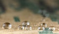 Water droplets on moisture resistant fabric Close up Royalty Free Stock Photo