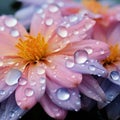 Water Droplets on a Petal's Soft Velvet