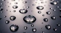 Water droplets scattered on a smooth, Royalty Free Stock Photo