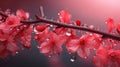 water droplets sparkled in the sunlight as they fell off the branch of red flowers. Generative AI