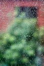 Water droplets on a window pane after a rain storm.Andover,United Kingdom Royalty Free Stock Photo