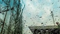 Water droplets on the windscreen when rain. Royalty Free Stock Photo