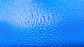 Water drops. Abstract gradient background. Drop texture. Blue gradient. Heavily textured image. Shallow depth of field. Selective Royalty Free Stock Photo