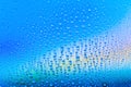 Water drops. Abstract gradient background. Drop texture. Blue gradient. Heavily textured image. Small depth of field. Selective Royalty Free Stock Photo