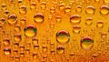 Water drops. Abstract orange background. Colored macro texture many drops. Rainbow wet gradient. Heavily textured image. Shallow Royalty Free Stock Photo