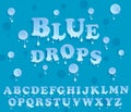 Water drops alphabet. Glossy letterhead design. Royalty Free Stock Photo