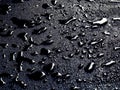 Water drops on asphalt