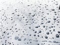 water drops on black car roof after stopped raining , selective focus Royalty Free Stock Photo