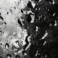 Water drops on a black and white background.