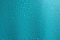 Water drops on blue background. Abstarct blue wet texture. Royalty Free Stock Photo